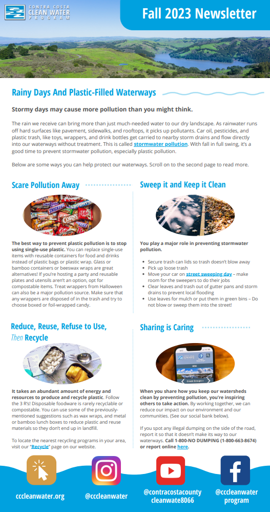 Contra Costa Clean Water Project Fall Newsletter